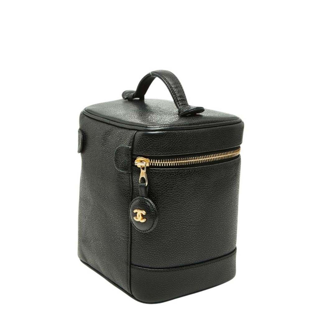 CHANEL Black Caviar Leather Logo Vanity Bag - Picture 2 of 10